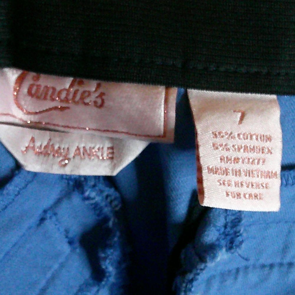 Candie's‎ Blue Cotton Blend Ankle Pants Casual Wear Office Attire Size 7 - Picture 2 of 2